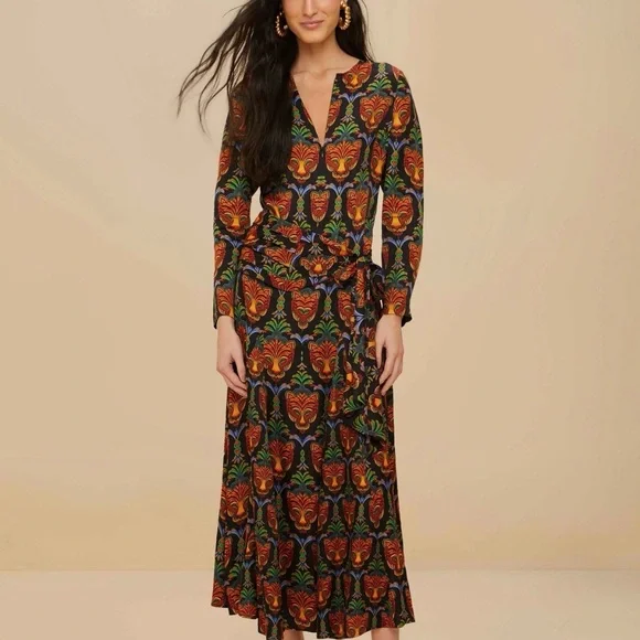 FARM Rio Boho Panther Midi Dress - Picture 1 of 3